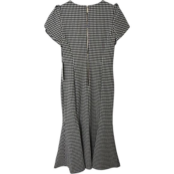 NWTs Calvin Klein Houndstooth Tulip Sleeve Mermaid Skirt Workwear Dress (8) - Picture 6 of 16